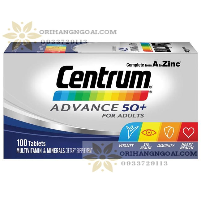 VITAMIN TỔNG HỢP CHO NGƯỜI TRÊN 50 TUỔI CENTRUM ADVANCE 50+...100 viên