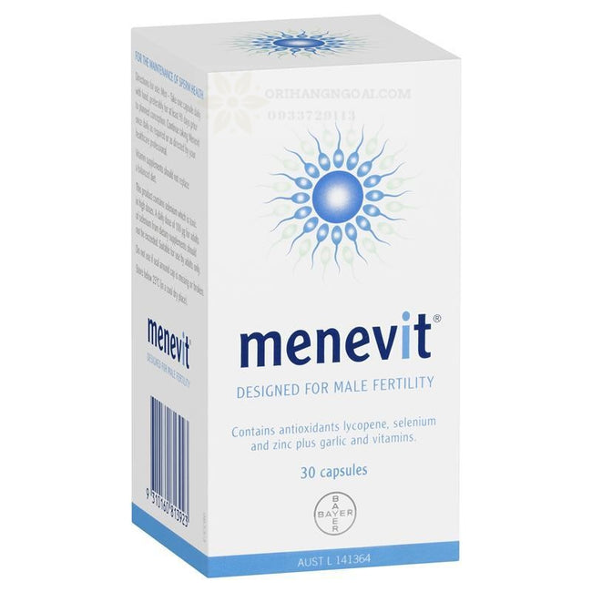 Viên uống hỗ trợ sinh sản cho nam từ Úc Menevit Male Fertility Supplement Capsules 30 pack (30 days)