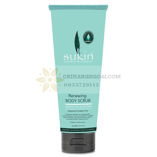 TẨY TẾ BÀO CHẾT THANH LỌC DA CƠ THỂ TRÀ XANH SUKIN RENEWING BODY SCRUB GREEN TEA AND JOJOBA 200ML