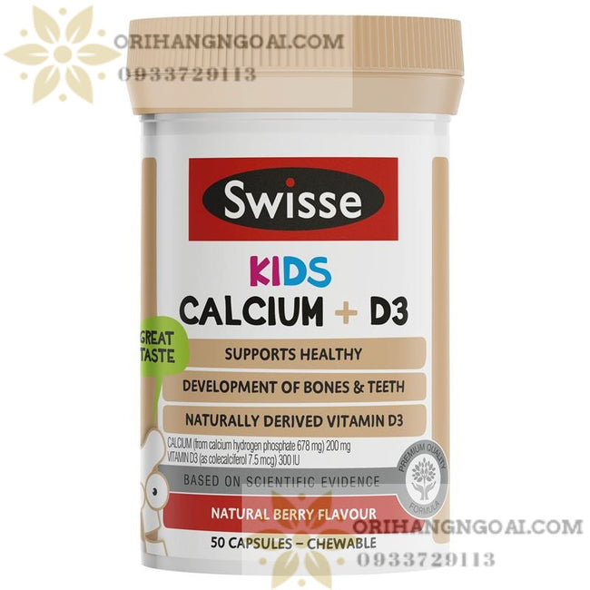 VIÊN UỐNG BỔ SUNG CANXI VÀ VITAMIN D3 CHO TRẺ EM - Swisse Kids Calcium + D3 50 Burstlets